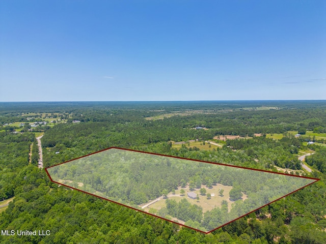 14667 Cable Bridge Rd, Gulfport, MS 39503 - aerial view of property's location featuring a heavily wooded area and property boundaries highlighted