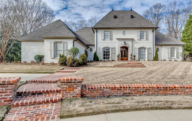 view of front of property featuring a front yard