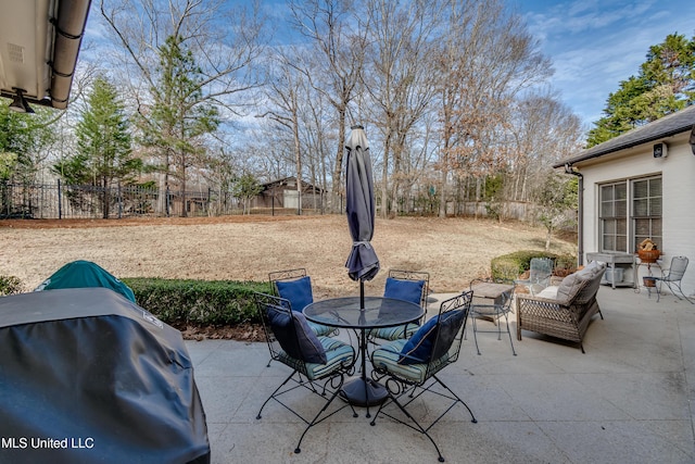 view of patio / terrace featuring grilling area