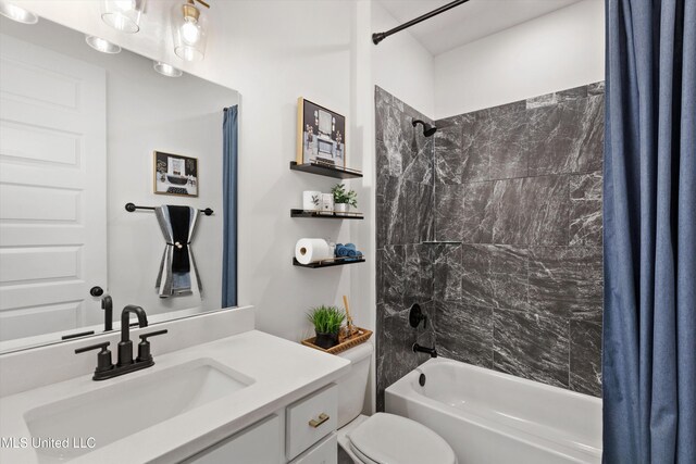 4975 Longmire Ln, Olive Branch, MS 38654 - bathroom with shower / bath combo, toilet, and vanity