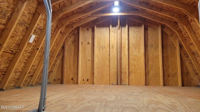 view of unfinished attic