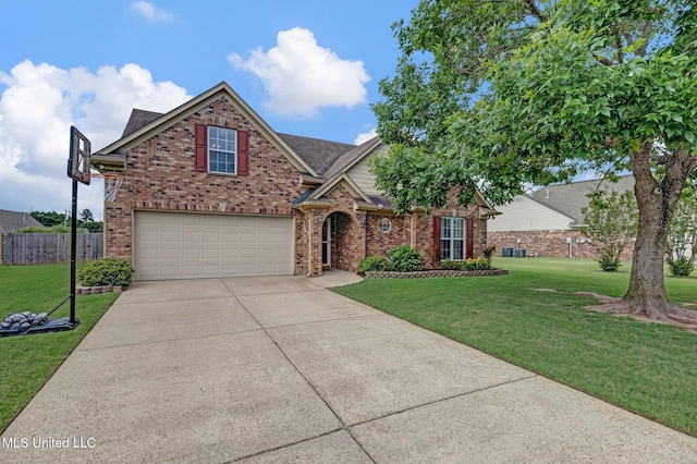 13245 Braybourne Pkwy, Olive Branch, MS 38654 - traditional-style home featuring a garage, brick siding, concrete driveway, and a shingled roof
