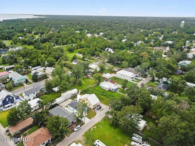 208 Sycamore St, Bay Saint Louis, MS 39520 - aerial view of property's location with nearby suburban area and a forest