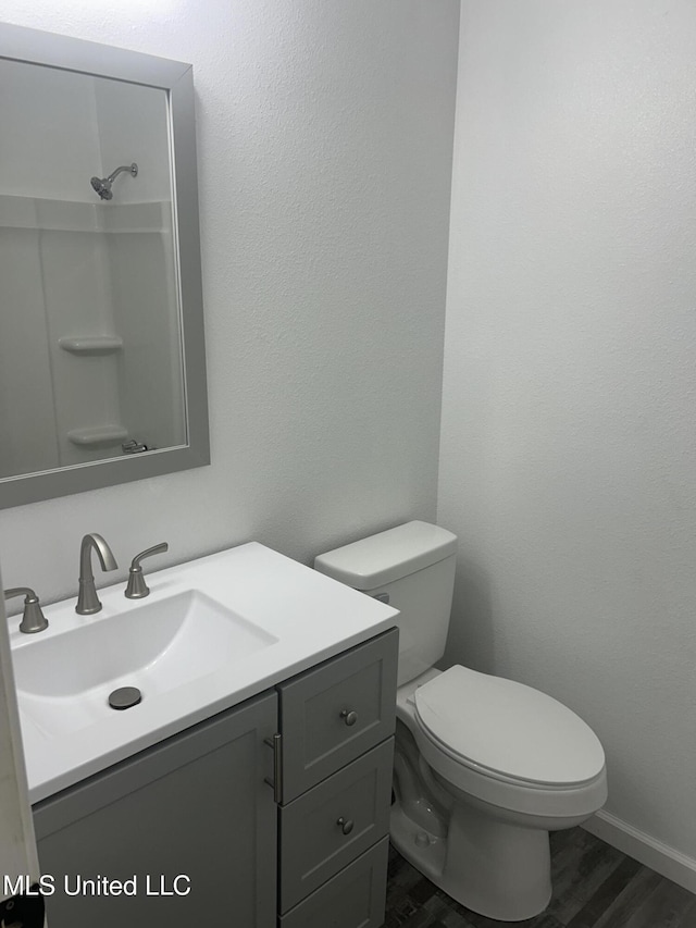 5736 Eastwood Dr, Moss Point, MS 39563 - bathroom featuring vanity and wood finished floors