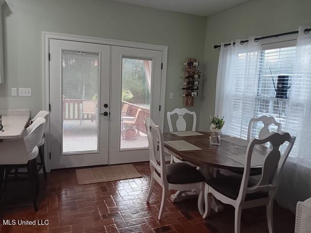 9900 Little Buck, Vancleave, MS 39565 - dining area with french doors and brick floors