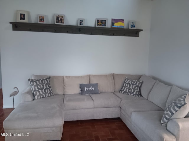 9900 Little Buck, Vancleave, MS 39565 - living room with brick patterned floors