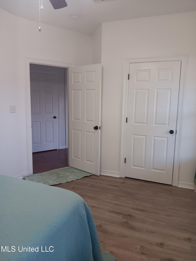 9900 Little Buck, Vancleave, MS 39565 - bedroom with wood finished floors, baseboards, and a ceiling fan