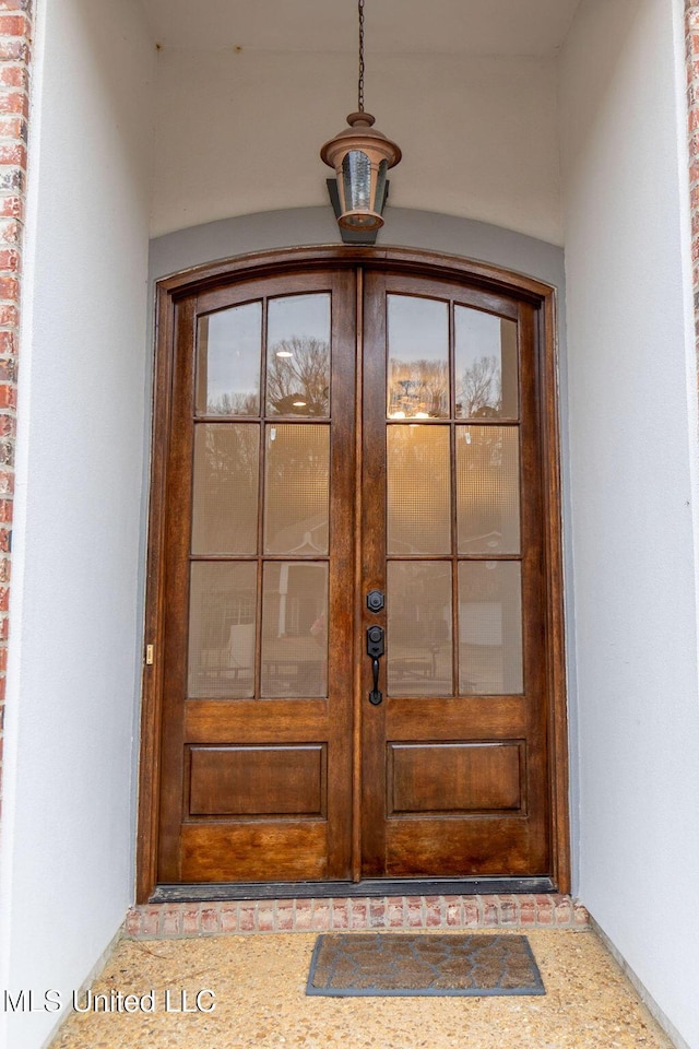 entrance to property with french doors