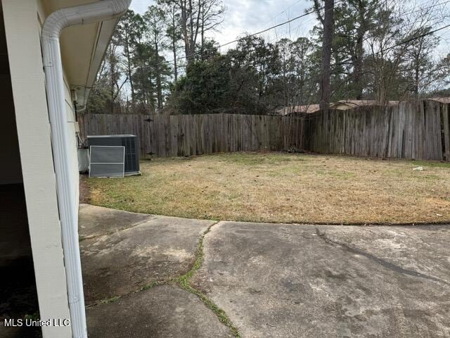 view of yard featuring a patio and cooling unit