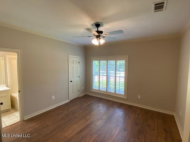 4 Foxcroft Ct, Madison, MS 39110 - unfurnished room featuring a ceiling fan, wood finished floors, baseboards, and crown molding