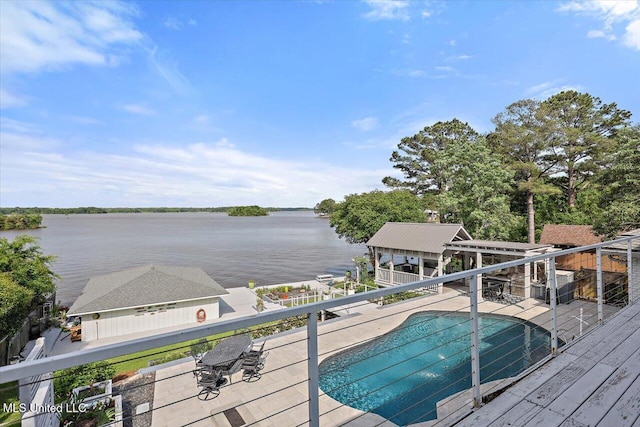 205 Audubon Point Dr, Brandon, MS 39047 - pool with a deck with water view