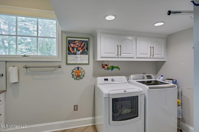 205 Audubon Point Dr, Brandon, MS 39047 - clothes washing area featuring cabinet space, independent washer and dryer, and baseboards