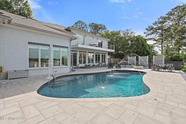 205 Audubon Point Dr, Brandon, MS 39047 - view of pool with fence, a fenced in pool, and a patio area