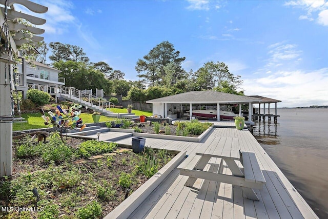 205 Audubon Point Dr, Brandon, MS 39047 - dock area with a water view and boat lift