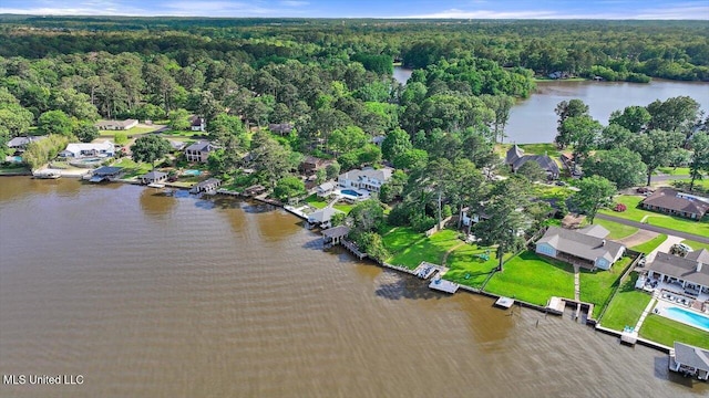 205 Audubon Point Dr, Brandon, MS 39047 - bird's eye view featuring a water view, a view of trees, and a residential view