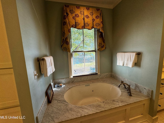 full bathroom featuring a garden tub