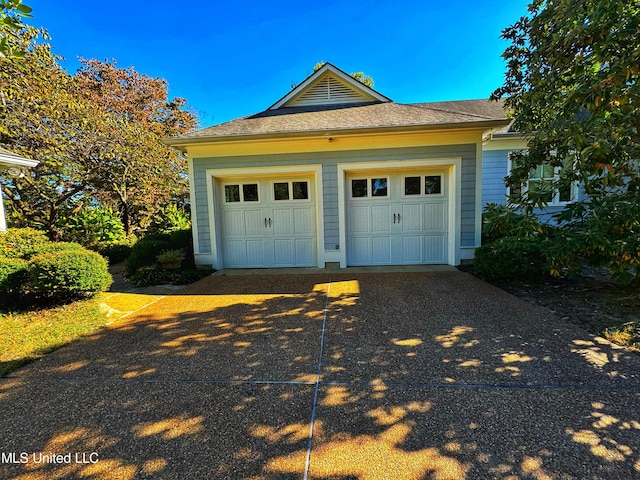 view of garage