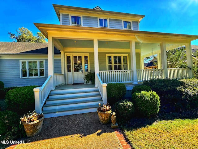 view of front of property with covered porch