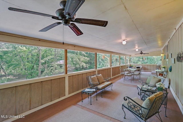 727 Laney Dr, Clinton, MS 39056 - sunroom with ceiling fan and outdoor dining area