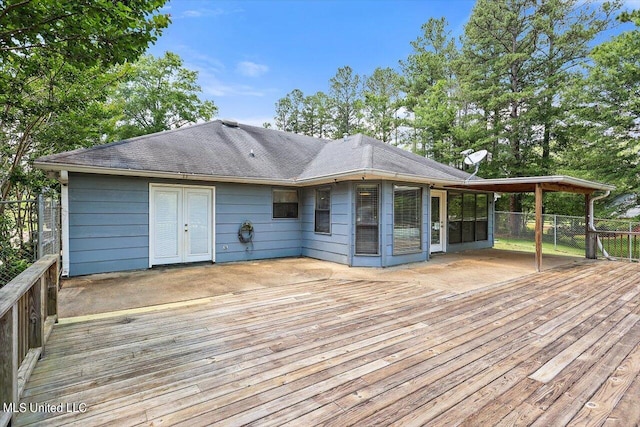 view of wooden deck