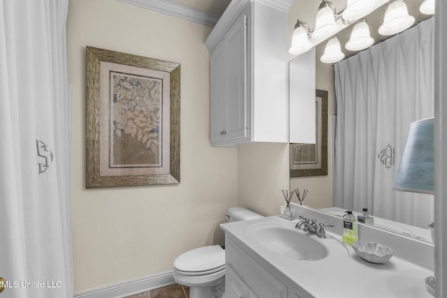 141 Whisper Lake Blvd, Madison, MS 39110 - bathroom with vanity, tile patterned flooring, and ornamental molding