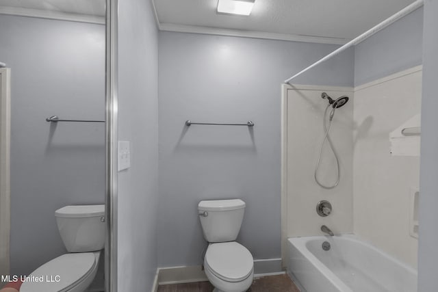 107 Lakepointe Dr, Madison, MS 39110 - bathroom featuring toilet,  shower combination, and baseboards