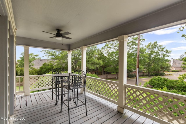 107 Lakepointe Dr, Madison, MS 39110 - wooden terrace featuring a ceiling fan