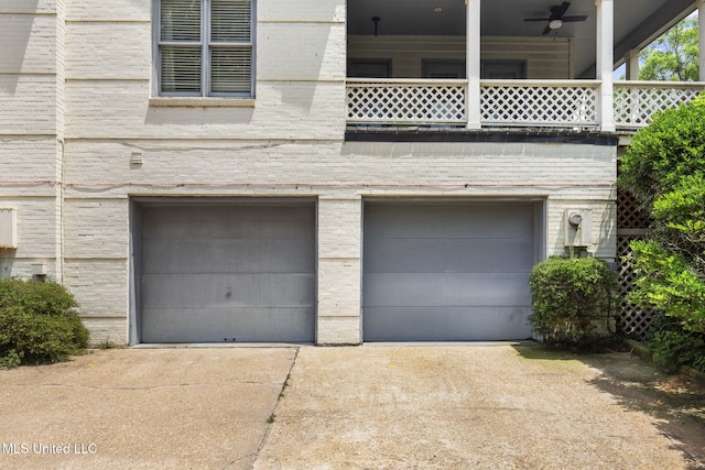 107 Lakepointe Dr, Madison, MS 39110 - garage featuring driveway and ceiling fan