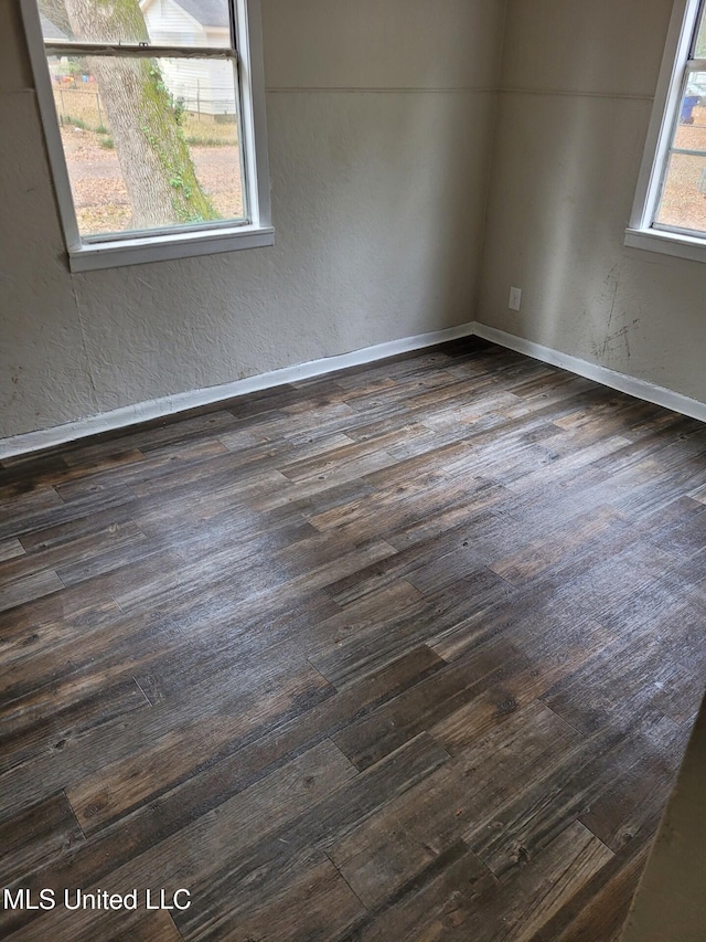 202 Fisher St, Batesville, MS 38606 - empty room with a wealth of natural light and dark hardwood / wood-style flooring