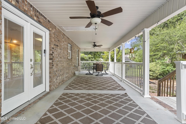 148 Acacia Ave, Biloxi, MS 39530 - porch featuring ceiling fan and french doors