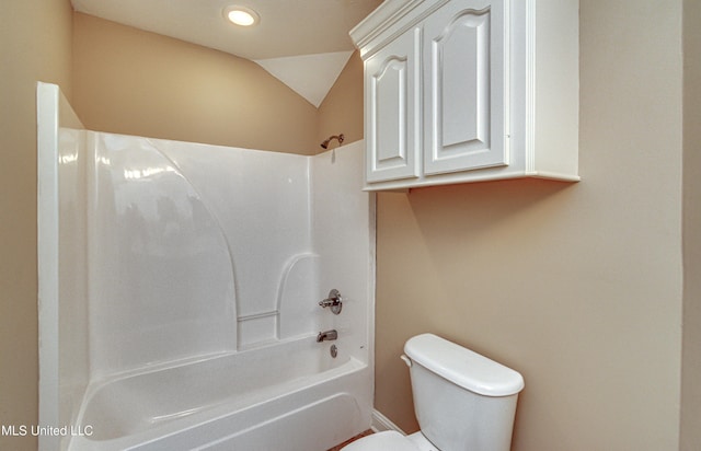 350 Edgewood Xing, Brandon, MS 39042 - bathroom with shower / washtub combination, recessed lighting, and vaulted ceiling