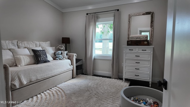 bedroom featuring ornamental molding