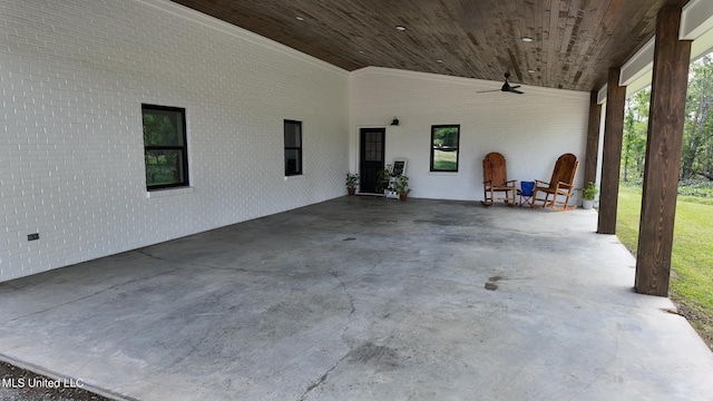 view of patio / terrace with ceiling fan