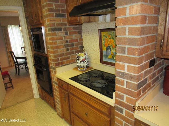 kitchen with black appliances