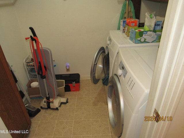 laundry area featuring independent washer and dryer