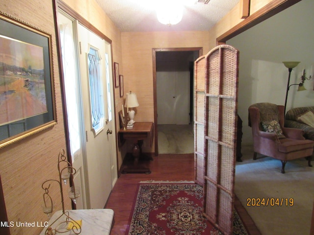 hallway featuring dark wood-type flooring