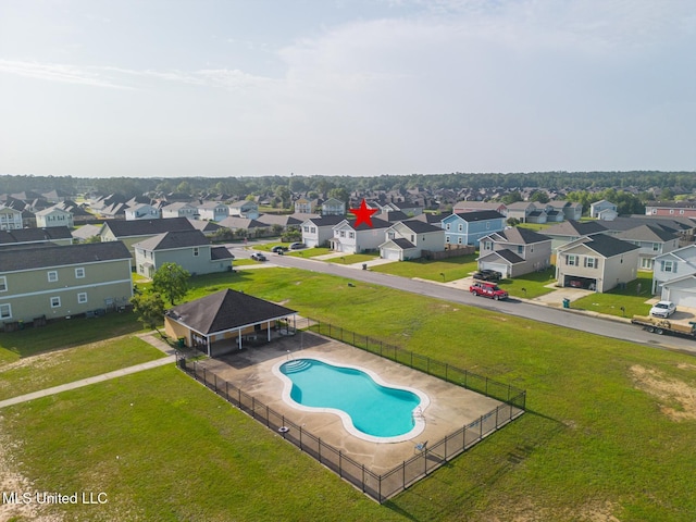 2016 Carondelet St, Ocean Springs, MS 39564 - aerial perspective of suburban area with a pool