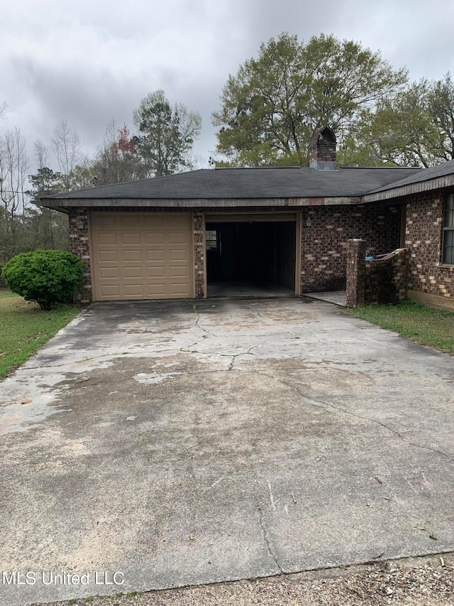 view of garage