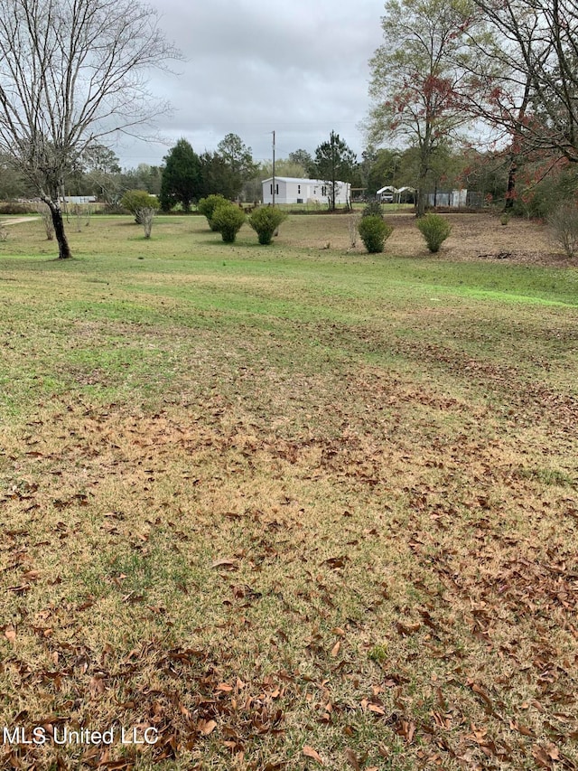 view of yard with a rural view