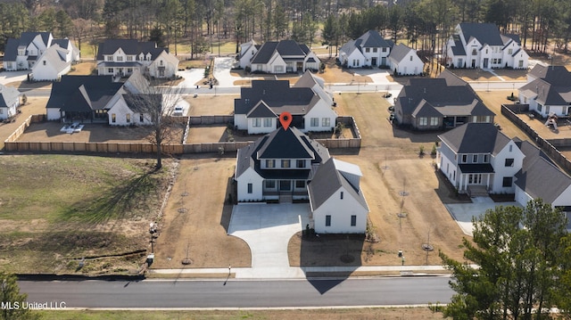 drone / aerial view with a residential view