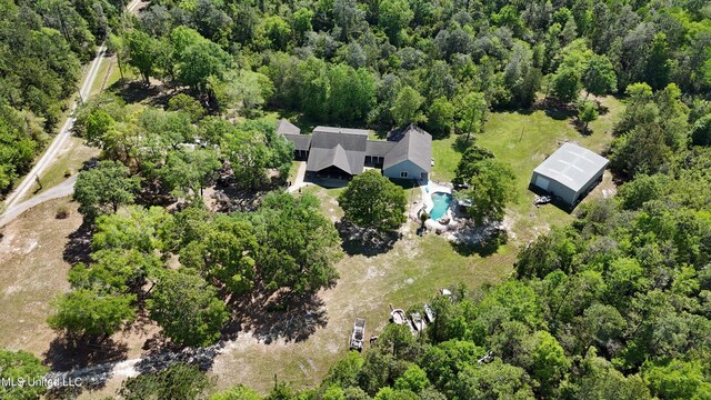 19640 Busby Rd, Vancleave, MS 39565 - bird's eye view featuring a wooded view
