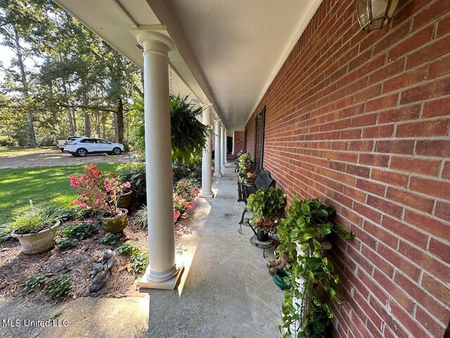 view of patio with a porch