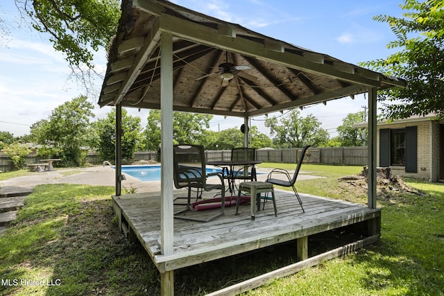 5539 Gates Ave, Long Beach, MS 39560 - deck featuring a gazebo and ceiling fan
