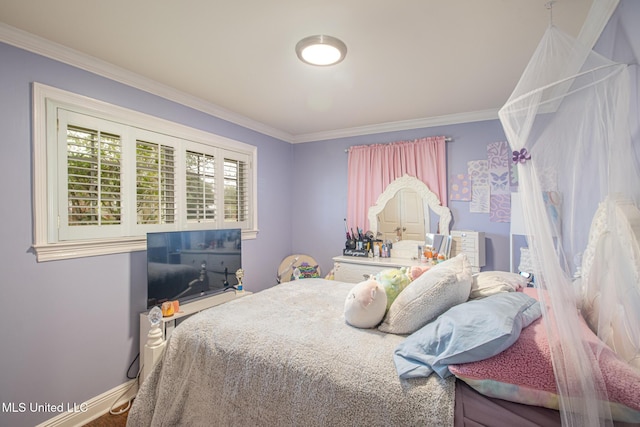 bedroom featuring ornamental molding