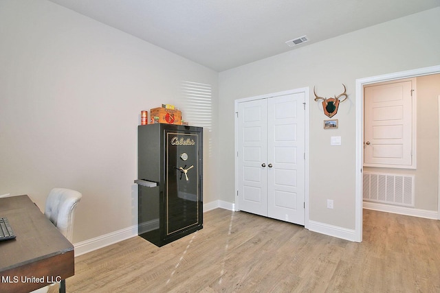 office featuring light wood-type flooring