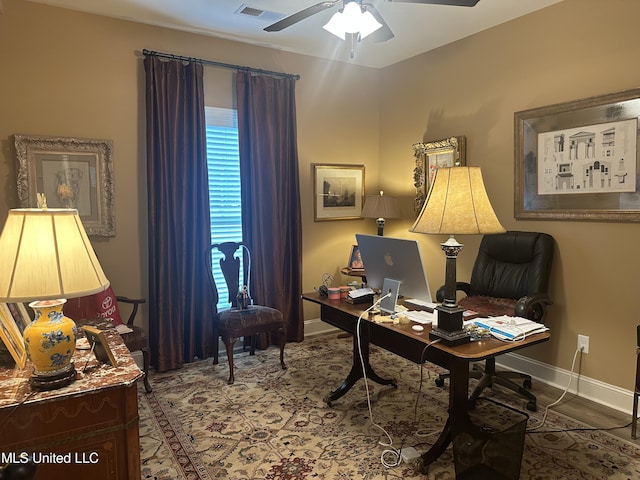6819 Hawks Vw, Olive Branch, MS 38654 - office space featuring ceiling fan and baseboards