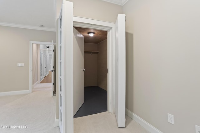 191 N Brandon Blvd, Brandon, MS 39042 - corridor featuring light carpet and crown molding