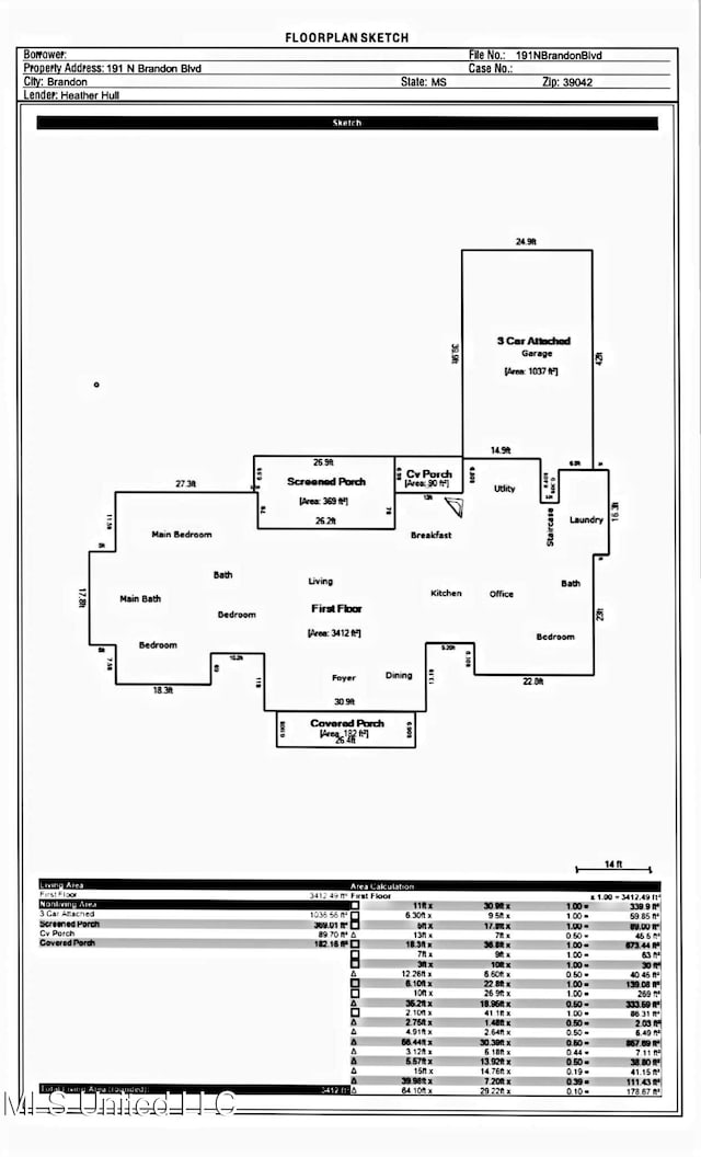 191 N Brandon Blvd, Brandon, MS 39042 - view of floor plan / room layout