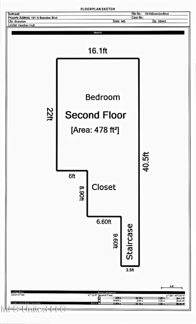 191 N Brandon Blvd, Brandon, MS 39042 - view of home floor plan