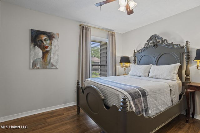 821 Planters Point Dr, Canton, MS 39046 - bedroom with wood finished floors and a ceiling fan